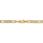 이미지를 갤러리 뷰어에 로드 , 14K Yellow Gold 3.9mm Pav√© Figaro Diamond Cut Bracelet Anklet Choker Necklace Chain
