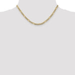 Indlæs billede til gallerivisning 14K Yellow Gold 3.9mm Pav√© Figaro Diamond Cut Bracelet Anklet Choker Necklace Chain
