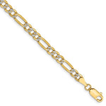이미지를 갤러리 뷰어에 로드 , 14K Yellow Gold 3.9mm Pav√© Figaro Diamond Cut Bracelet Anklet Choker Necklace Chain

