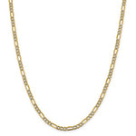 Kép betöltése a galériamegjelenítőbe: 14K Yellow Gold 3.9mm Pav√© Figaro Diamond Cut Bracelet Anklet Choker Necklace Chain
