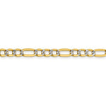 Load image into Gallery viewer, 14K Yellow Gold 5.25mm Pav√© Figaro Diamond Cut Bracelet Anklet Choker Necklace Chain
