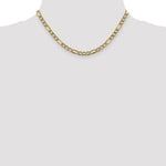 Load image into Gallery viewer, 14K Yellow Gold 5.25mm Pav√© Figaro Diamond Cut Bracelet Anklet Choker Necklace Chain
