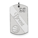 Load image into Gallery viewer, Sterling Silver Basketball Personalized Name Number Dog Tag Engraved Pendant Charm
