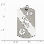 Load image into Gallery viewer, Sterling Silver Soccer Personalized Name Number Dog Tag Engraved Pendant Charm
