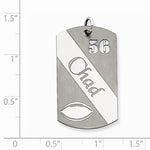 Load image into Gallery viewer, Sterling Silver Football Personalized Name Number Dog Tag Engraved Pendant Charm
