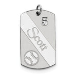 Load image into Gallery viewer, Sterling Silver Baseball Personalized Name Number Dog Tag Engraved Pendant Charm
