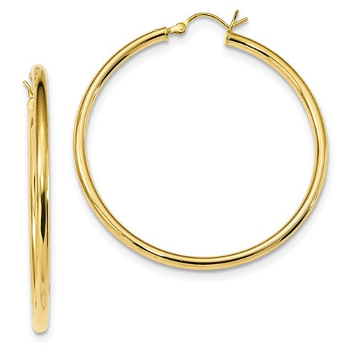 yellow gold plated sterling silver 1.77 inch round hoop earrings 45mm x 2.5mm