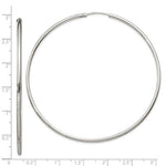 Φόρτωση εικόνας στο εργαλείο προβολής Συλλογής, Sterling Silver 2.68 inch Round Endless Hoop Earrings 68mm x 2mm

