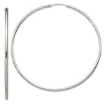 Indlæs billede til gallerivisning Sterling Silver 2.68 inch Round Endless Hoop Earrings 68mm x 2mm
