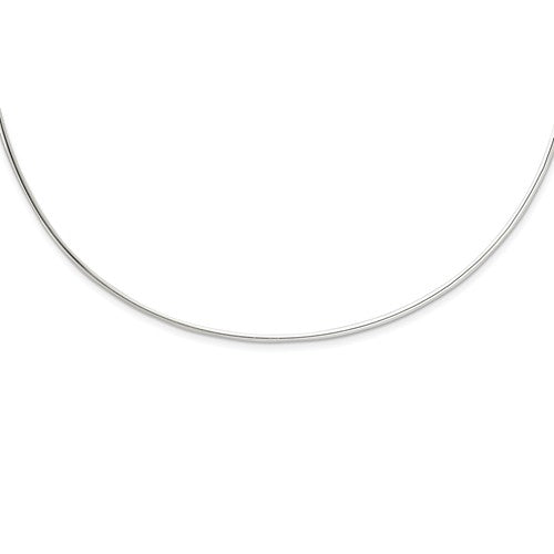sterling silver 2mm neck collar choker necklace slip on