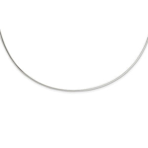 Sterling Silver 2mm Neck Collar Choker Necklace Slip On