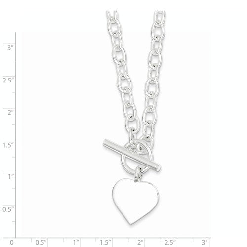 sterling silver heart tag toggle necklace engraved personalized monogram 18 inches