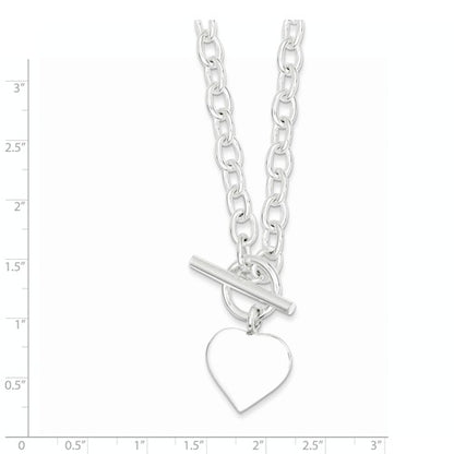 sterling silver heart tag toggle necklace engraved personalized monogram 18 inches