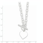Load image into Gallery viewer, Sterling Silver Heart Tag Toggle Necklace Engraved Personalized Monogram 18 inches
