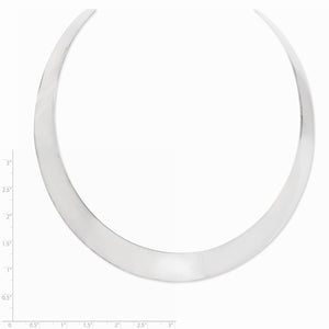 Sterling Silver 8.5mm Neck Collar Choker Necklace Slip On