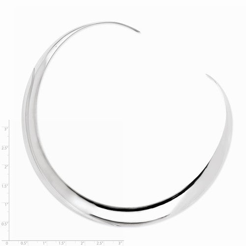 sterling silver 12mm neck collar choker necklace slip on
