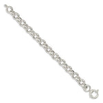 Load image into Gallery viewer, Sterling Silver 10mm Fancy Link Rolo Bracelet Chain Spring Ring Clasp 8 inches
