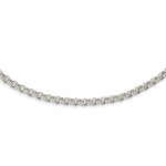 Load image into Gallery viewer, Sterling Silver 4mm Fancy Link Rolo Necklace Chain Spring Ring Clasp 17.5 inches
