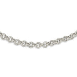 Load image into Gallery viewer, Sterling Silver 8mm Fancy Link Rolo Necklace Chain Spring Ring Clasp 17.5 inches
