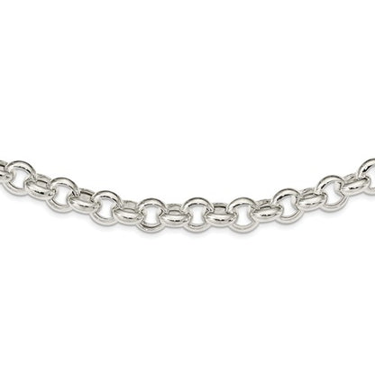 sterling silver 11mm fancy link rolo necklace chain spring ring clasp 18.5 inches