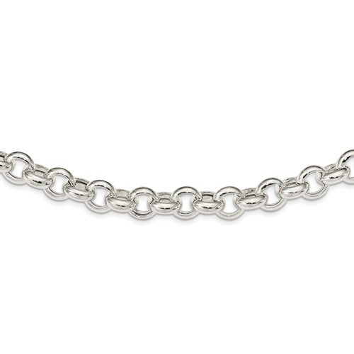 sterling silver 11mm fancy link rolo necklace chain spring ring clasp 18.5 inches
