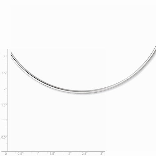 sterling silver rhodium plated 3mm neck collar choker necklace slip on