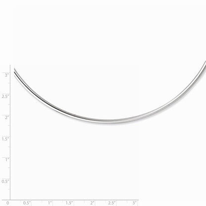sterling silver rhodium plated 3mm neck collar choker necklace slip on