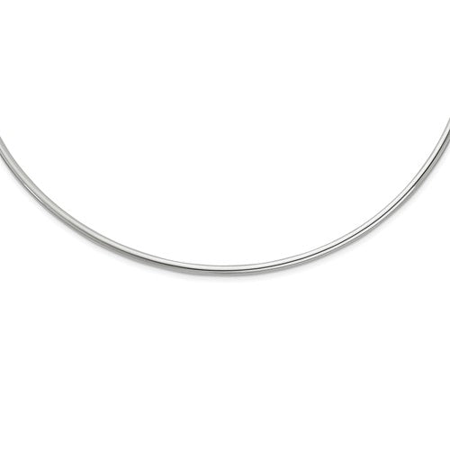 sterling silver rhodium plated 3mm neck collar choker necklace slip on