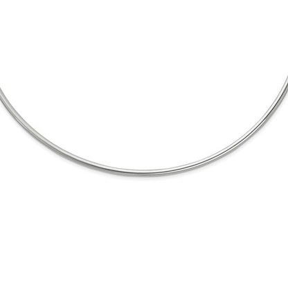 sterling silver rhodium plated 3mm neck collar choker necklace slip on