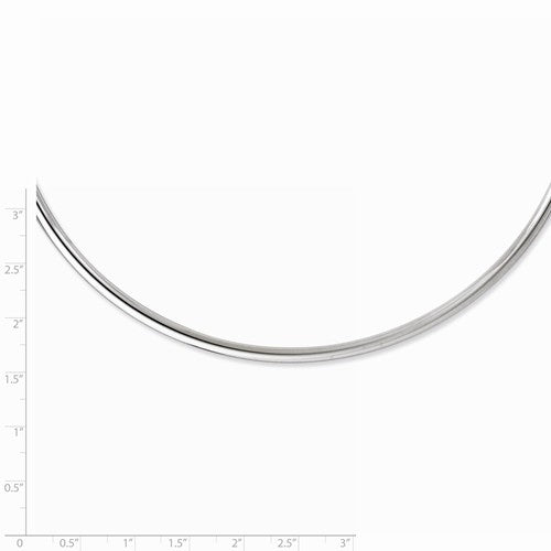 sterling silver rhodium plated 4mm neck collar choker necklace slip on