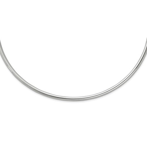 sterling silver rhodium plated 4mm neck collar choker necklace slip on