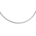 Afbeelding in Gallery-weergave laden, Sterling Silver Rhodium Plated 3mm Neck Collar Necklace 16 inch with Extender
