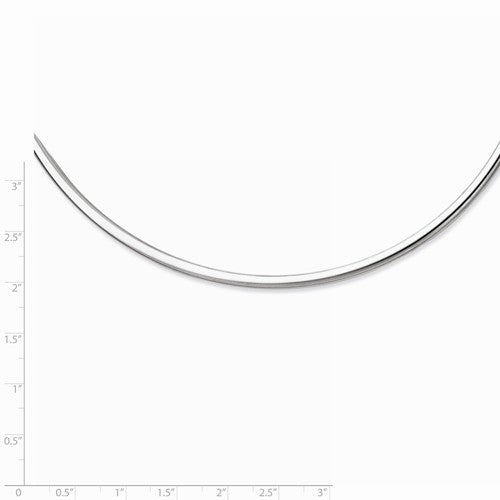 sterling silver rhodium plated 4mm neck collar necklace 16 inch with extender