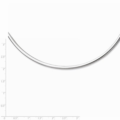 sterling silver rhodium plated 4mm neck collar necklace 16 inch with extender