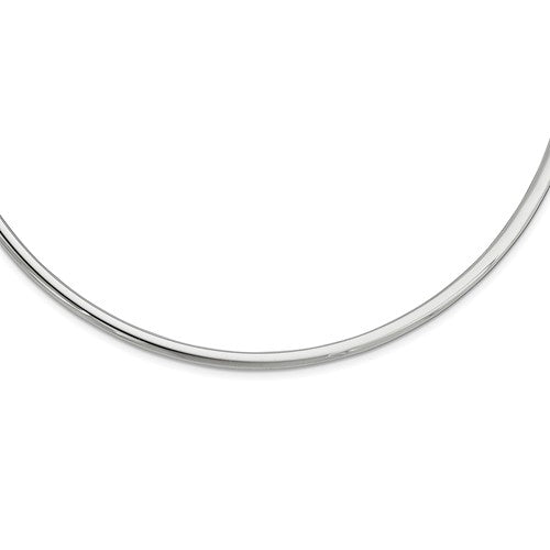 sterling silver rhodium plated 4mm neck collar necklace 16 inch with extender