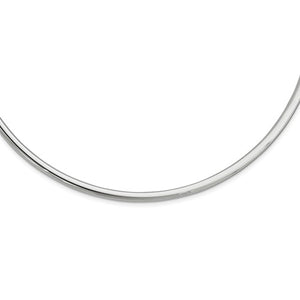 Sterling Silver Rhodium Plated 4mm Neck Collar Necklace 16 inch with Extender