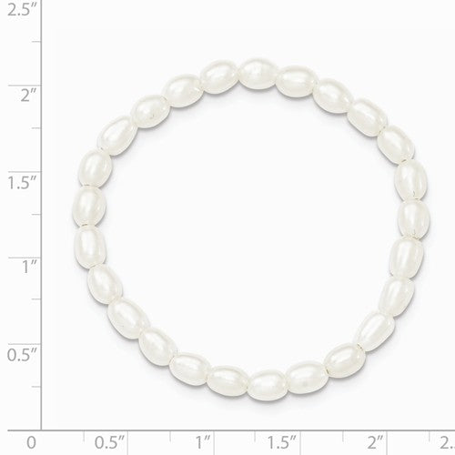 Freshwater Cultured Rice Pearl Stretch Bracelet