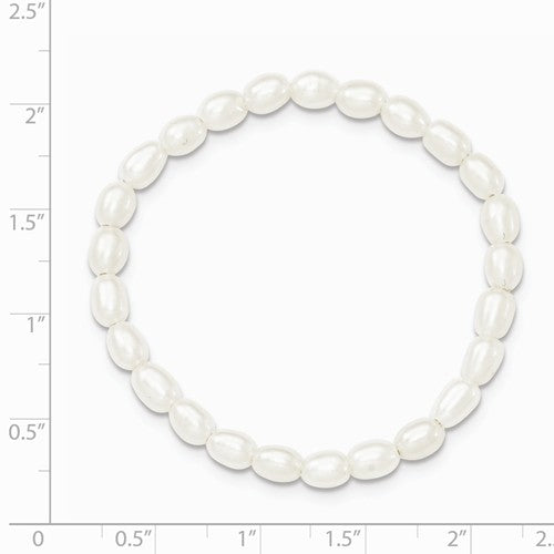 freshwater cultured rice pearl stretch bracelet
