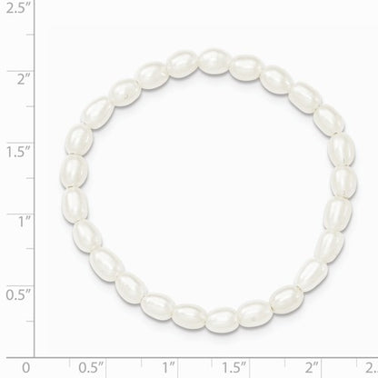 freshwater cultured rice pearl stretch bracelet