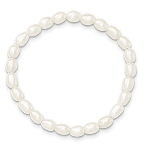 freshwater cultured rice pearl stretch bracelet