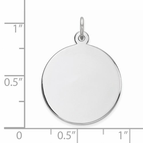 sterling silver 18mm circle round disc pendant charm personalized engraved