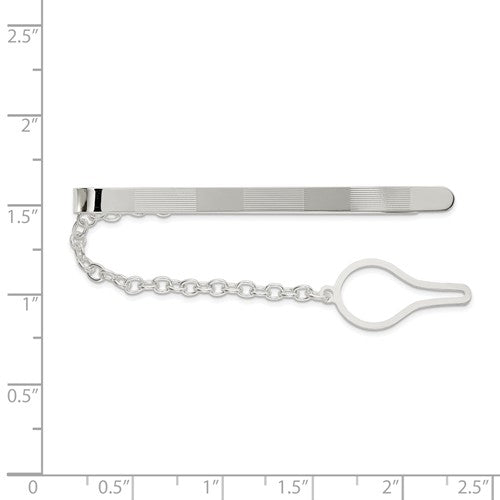 sterling silver textured tie bar clip