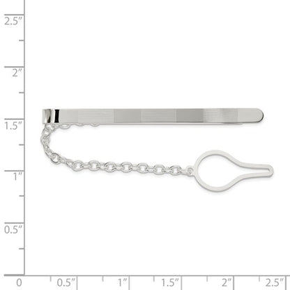 sterling silver textured tie bar clip