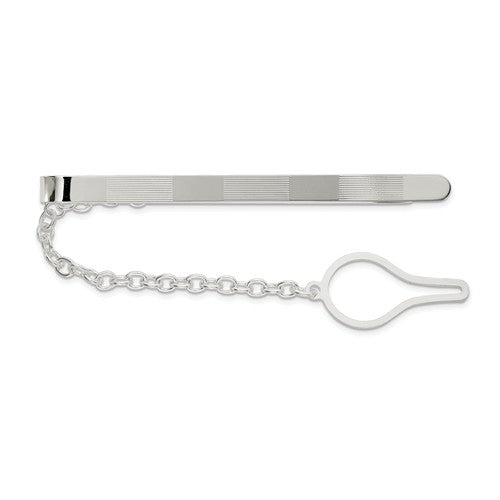 sterling silver textured tie bar clip