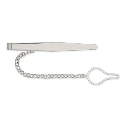 sterling silver engravable tie bar clip personalized engraved monogram