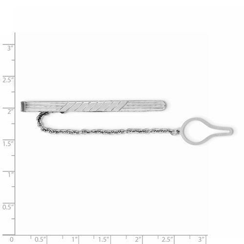 sterling silver textured tie bar clip