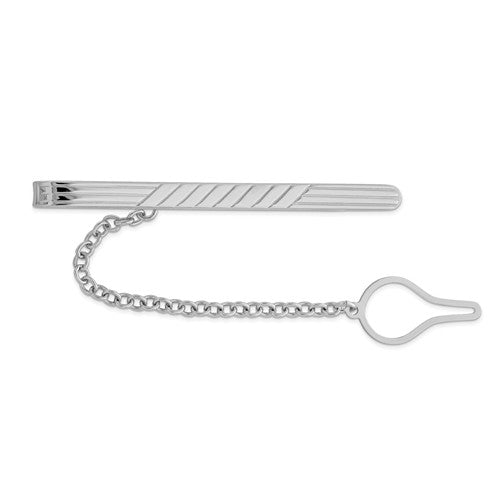 sterling silver textured tie bar clip