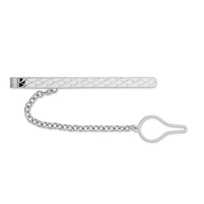 sterling silver textured tie bar clip