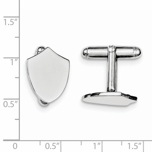 sterling silver shield design cufflinks cuff links engraved personalized monogram