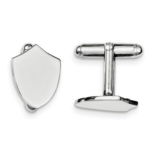 sterling silver shield design cufflinks cuff links engraved personalized monogram
